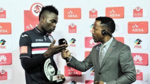 Mohammed Anas of Free State Stars receives his Man of the Match Award after the Absa Premiership 2016/17 game between Ajax Cape Town and Free State Stars at Athlone Stadium, Cape Town on 17 March 2017 ©Ryan Wilkisky/BackpagePix